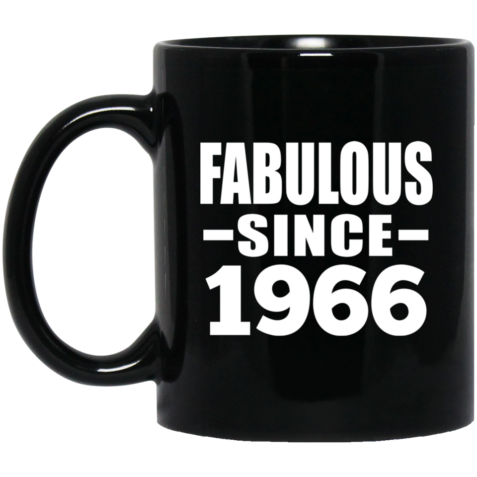 58th Birthday Fabulous Since 1966 - 11 Oz Coffee Mug Black