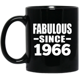 58th Birthday Fabulous Since 1966 - 11 Oz Coffee Mug Black