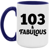 103rd Birthday 103 & Fabulous - 15oz Accent Mug Purple