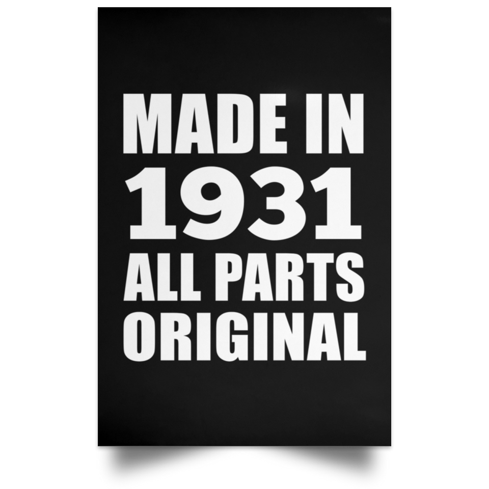 93rd Birthday Made in 1931 All Parts Original - Poster Portrait