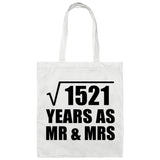 39th Anniversary Square Root of 1521 Years As Mr & Mrs - Tote Bag White