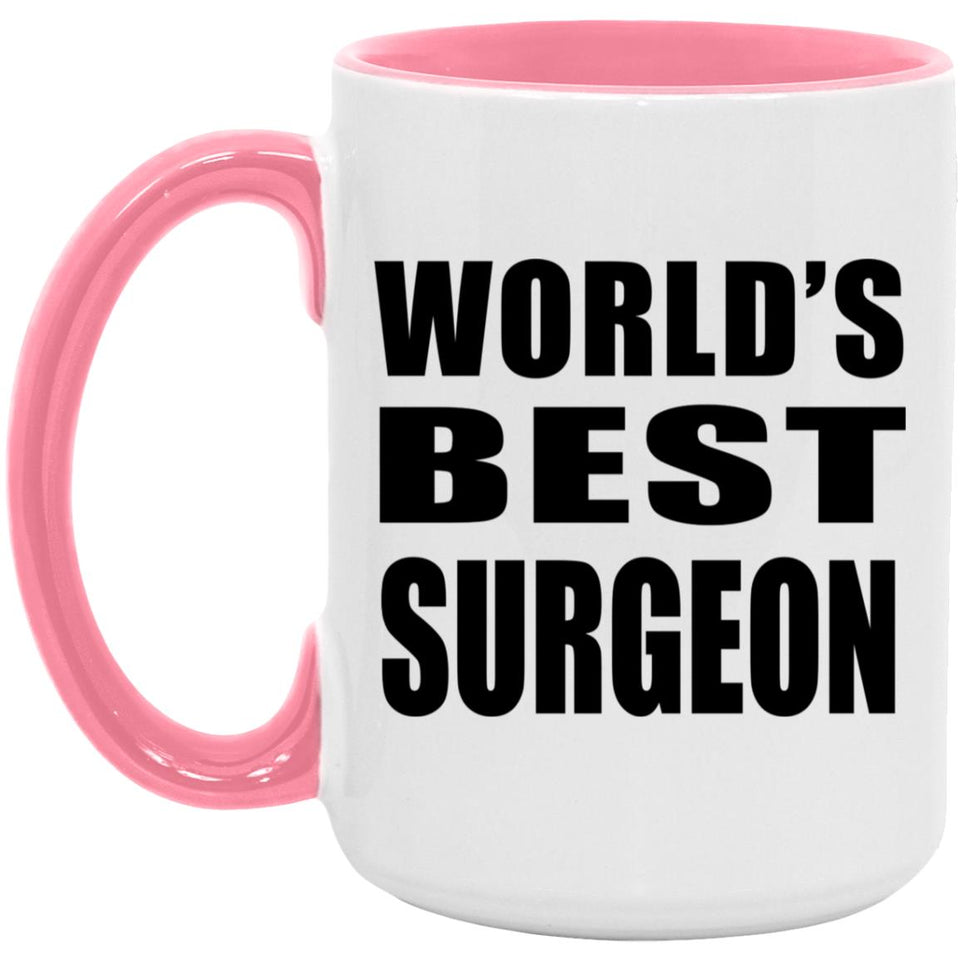 World's Best Surgeon - 15oz Accent Mug Pink