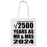 50th Anniversary Square Root of 2500 Years As Mr & Mrs 2024 - Tote Bag White