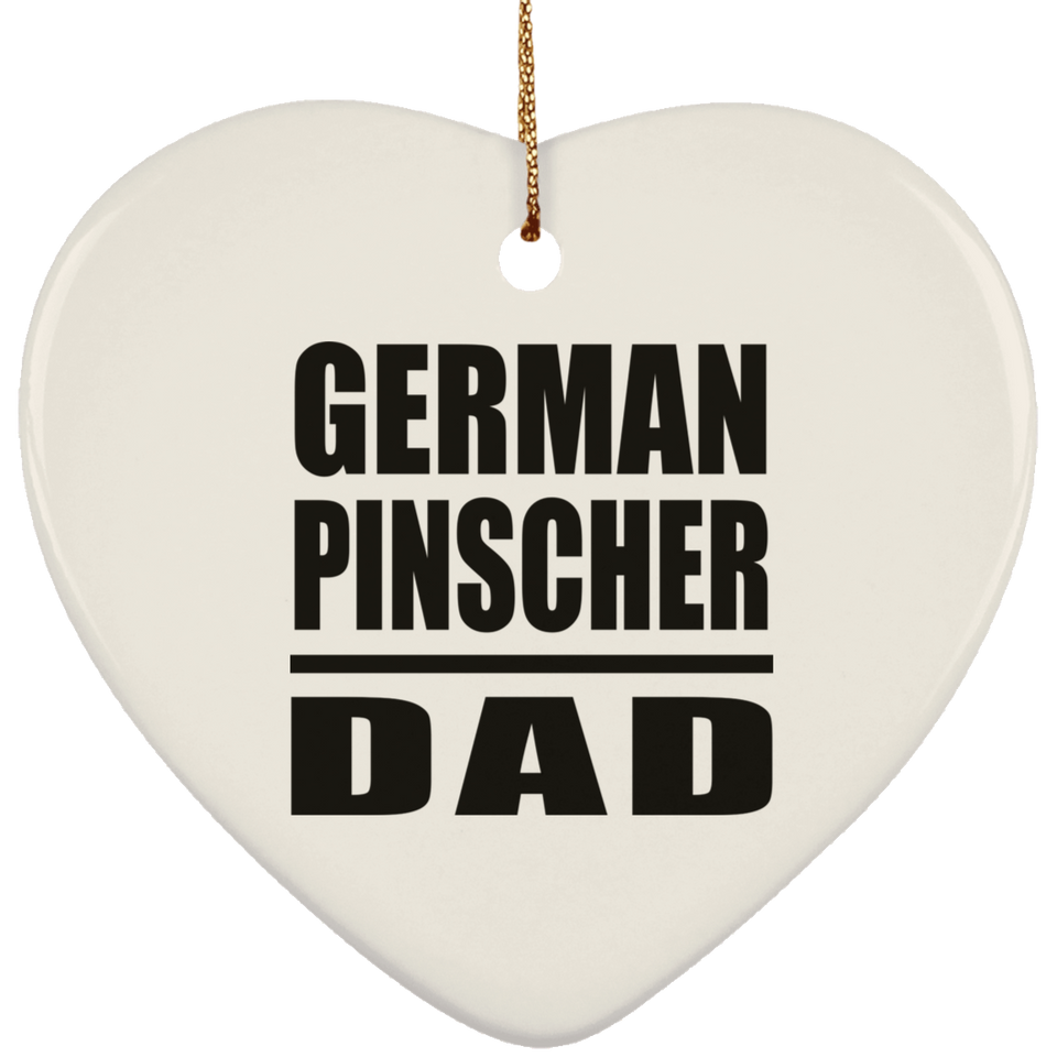 German Pinscher Dad - Heart Ornament