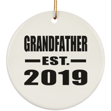 Grandfather Established EST. 2019 - Circle Ornament