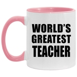 World's Greatest Teacher - 11oz Accent Mug Pink