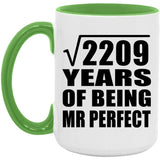 47th Anniversary Square Root of 2209 Years of Mr Perfect - 15oz Accent Mug Green