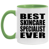 Best Skincare Specialist Ever - 11oz Accent Mug Green