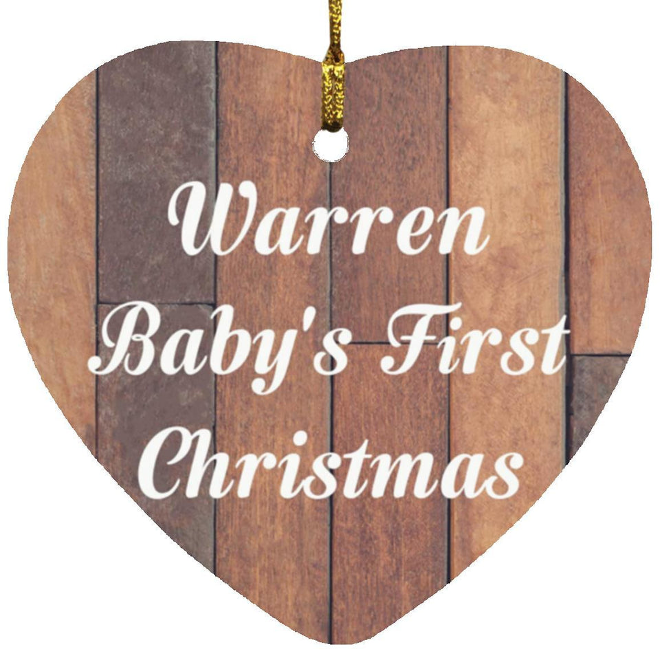 Warren Baby's First Christmas - Heart Ornament E