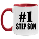 Number One #1 Step Son - 11oz Accent Mug Red