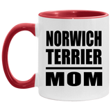 Norwich Terrier Mom - 11oz Accent Mug Red