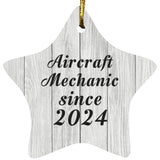 Aircraft Mechanic Since 2024 - Star Ornament F