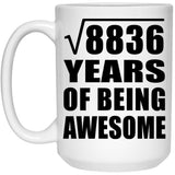 94th Birthday Square Root of 8836 Years of Being Awesome - 15oz Coffee Mug