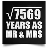 87th Anniversary Square Root of 7569 Years As Mr & Mrs - Poster Square