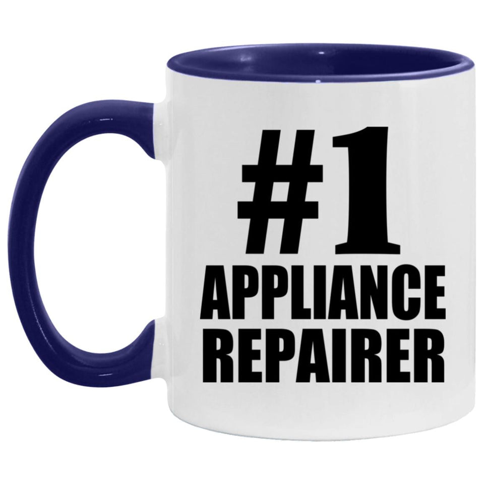 Number One #1 Appliance Repairer - 11oz Accent Mug Purple