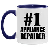 Number One #1 Appliance Repairer - 11oz Accent Mug Purple