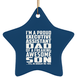 Proud Executive Assistant Dad Of Awesome Son - Star Ornament