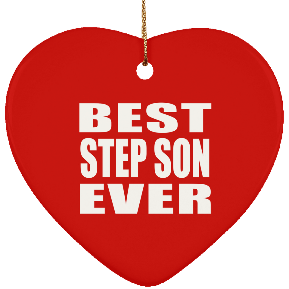Best Step Son Ever - Heart Ornament