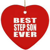 Best Step Son Ever - Heart Ornament