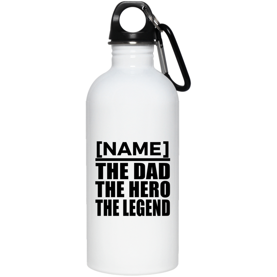 Personalized Gift, Name The Dad Hero Legend - Water Bottle