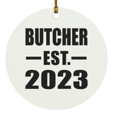 Butcher Established EST. 2023 - Circle Ornament