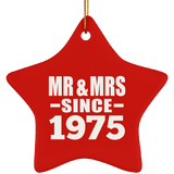 49th Anniversary Mr & Mrs Since 1975 - Star Ornament