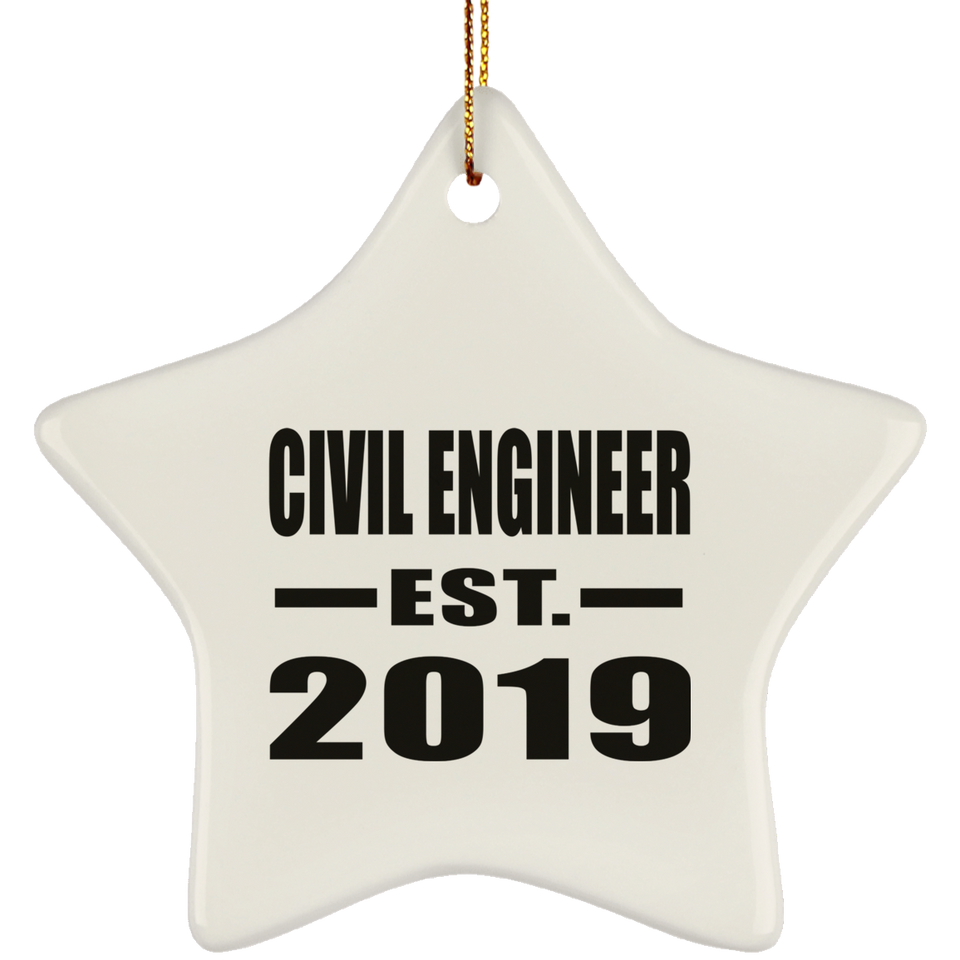 Civil Engineer Established EST. 2019 - Star Ornament
