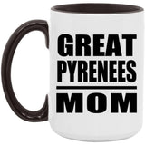 Great Pyrenees Mom - 15oz Accent Mug Black