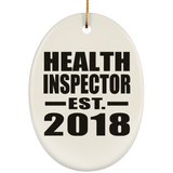 Health Inspector Established EST. 2018 - Oval Ornament