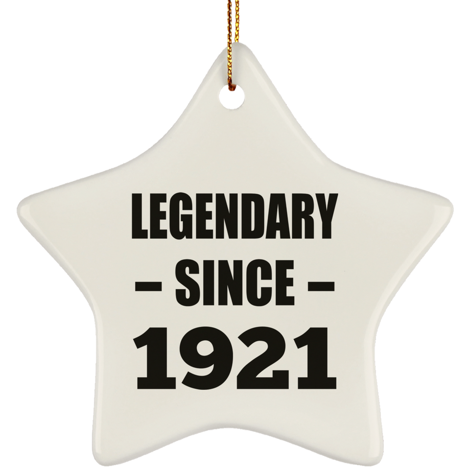 103rd Birthday Legendary Since 1921 - Star Ornament