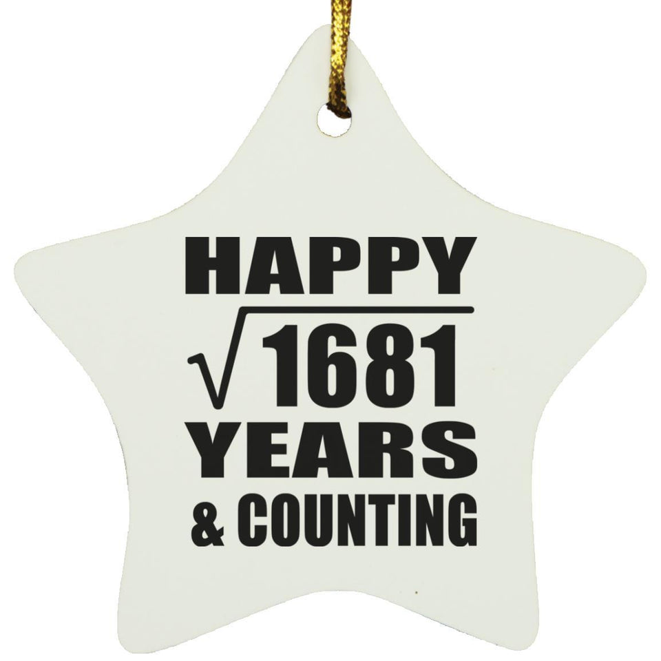 Happy 41st Anniversary Square Root of 1681 Years & Counting - Star Ornament