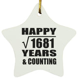 Happy 41st Anniversary Square Root of 1681 Years & Counting - Star Ornament
