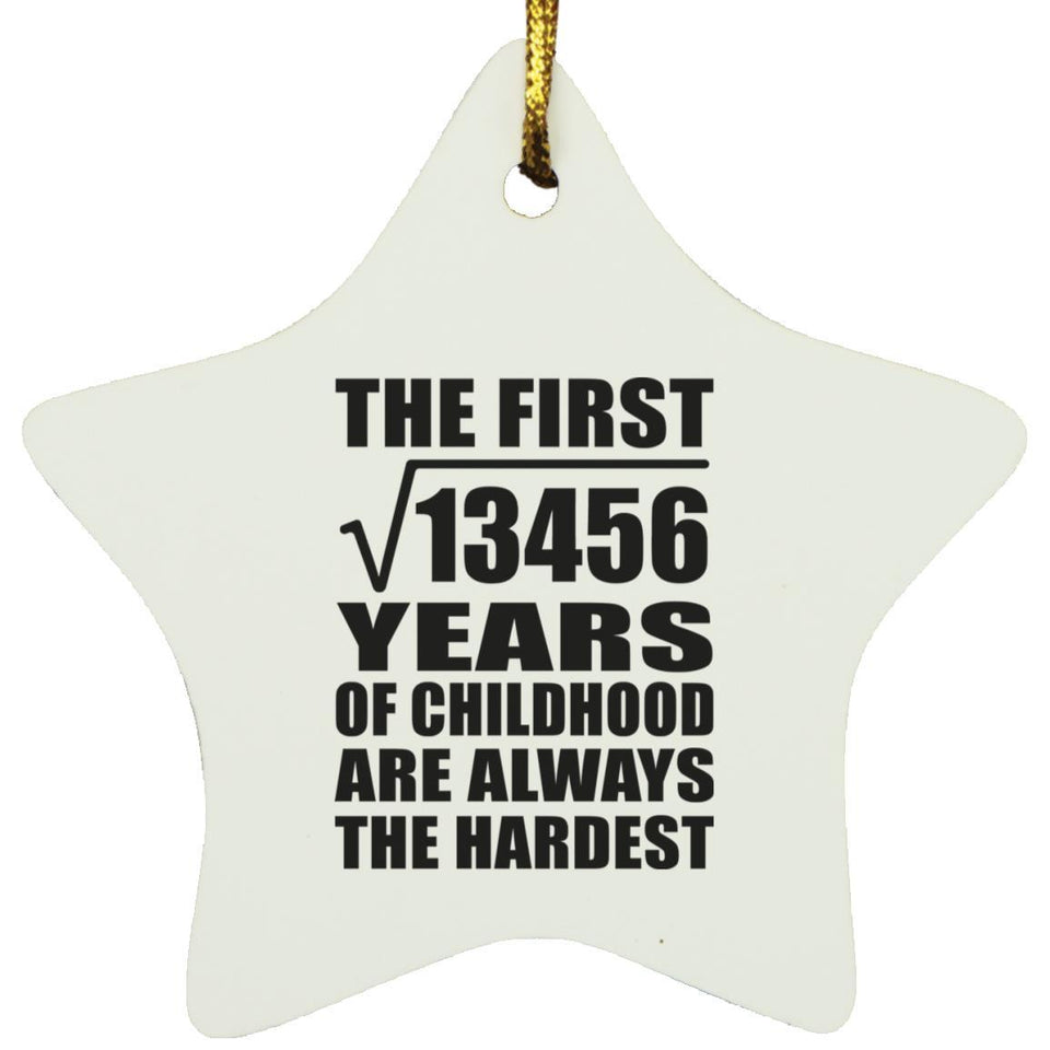 116th Birthday Square Root of 13456 Years of Childhood - Star Ornament