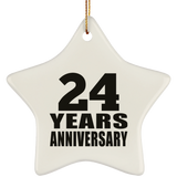24th Anniversary 24 Years - Star Ornament