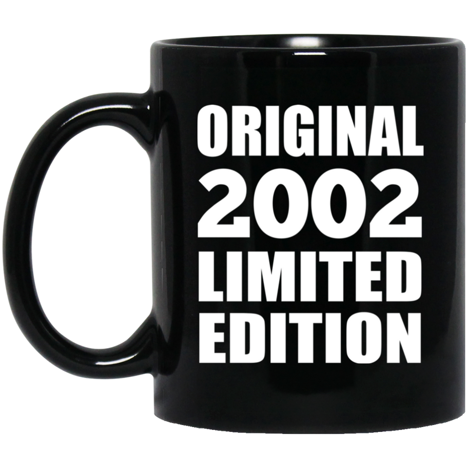 22nd Birthday Original 2002 Limited Edition - 11oz Coffee Mug Black