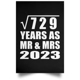 27th Anniversary Square Root of 729 Years As Mr & Mrs 2023 - Poster Portrait