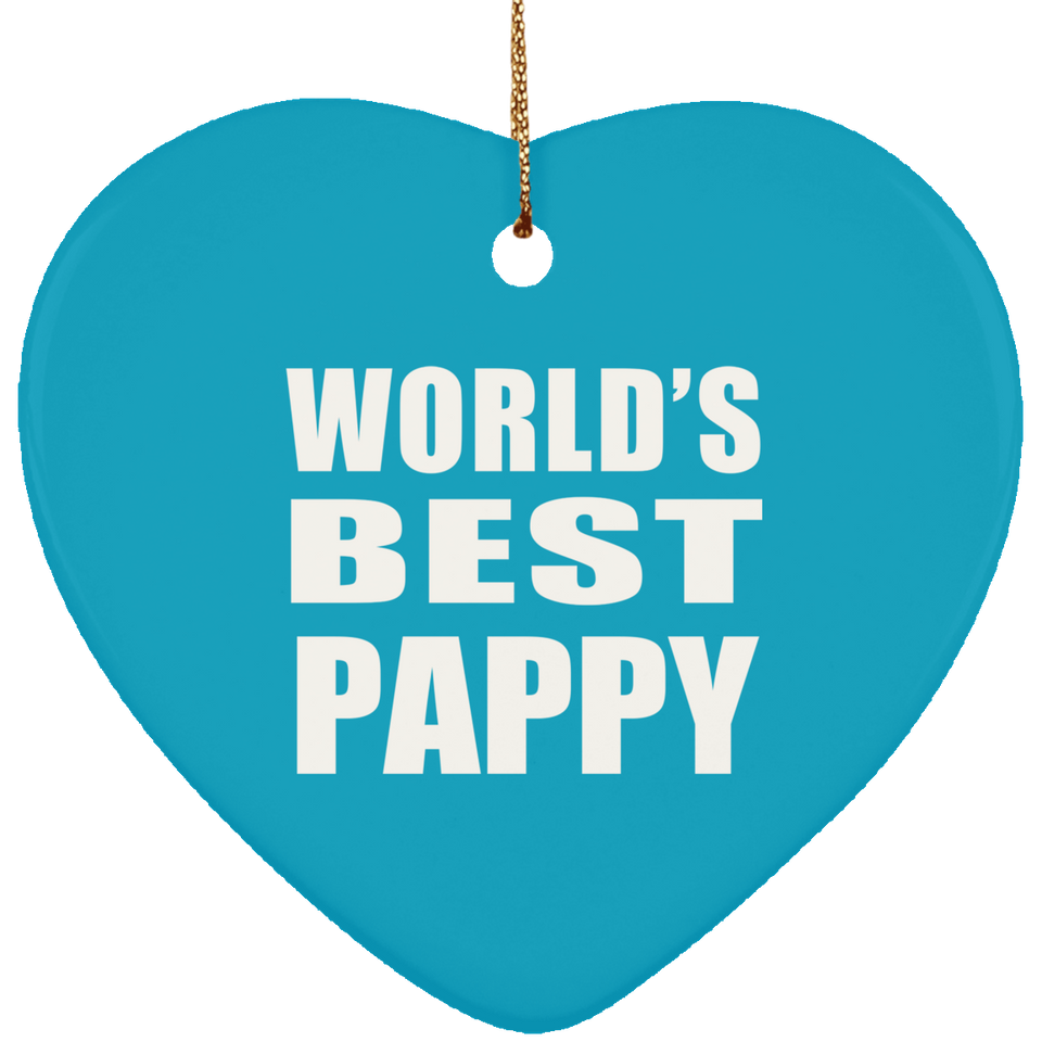 World's Best Pappy - Heart Ornament