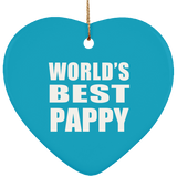 World's Best Pappy - Heart Ornament