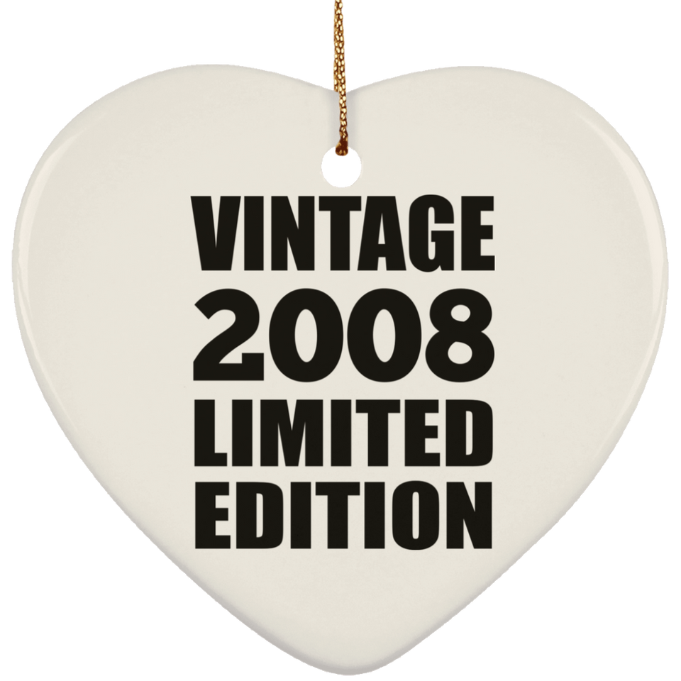16th Birthday Vintage 2008 Limited Edition - Heart Ornament