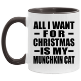 All I Want For Christmas Is My Munchkin Cat - 11oz Accent Mug Black