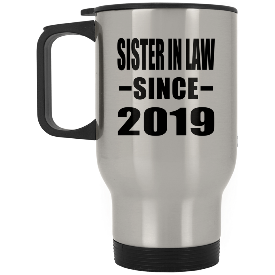 Sister In Law Since 2019 - Silver Travel Mug