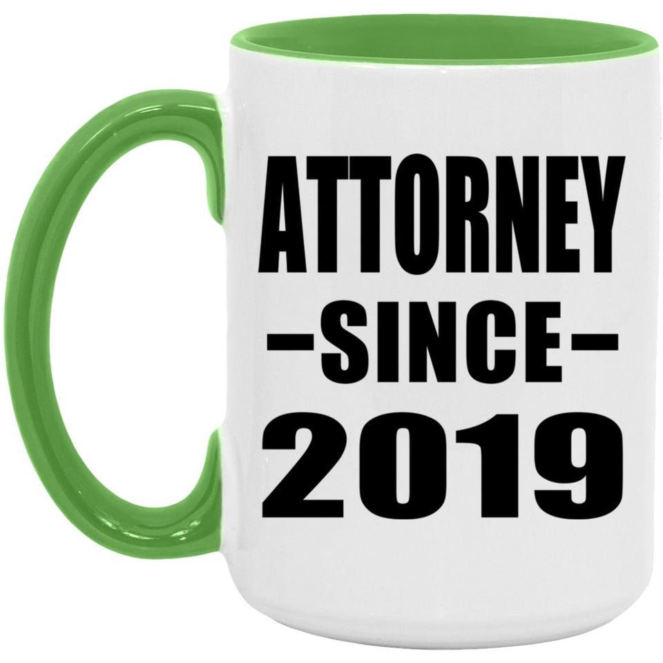 Attorney Since 2019 - 15oz Accent Mug Green