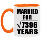 86th Anniversary Married For Square Root of 7396 Years - 11oz Accent Mug Orange