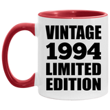 30th Birthday Vintage 1994 Limited Edition - 11oz Accent Mug Red