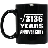 56th Anniversary Square Root of 3136 Years Anniversary - 11oz Coffee Mug Black