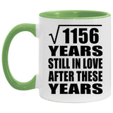 34th Anniversary Square Root of 1156 Years Still In Love - 11oz Accent Mug Green