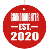 Granddaughter Established EST. 2020 - Circle Ornament
