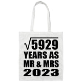 77th Anniversary Square Root of 5929 Years As Mr & Mrs 2023 - Tote Bag White