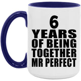 6th Anniversary 6 Years Of Being Mr Perfect - 15oz Accent Mug Purple