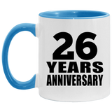 26th Anniversary 26 Years - 11oz Accent Mug Blue